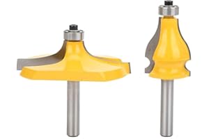 ZUNATE Fresa per Router,Fresa per Scanalatura,2pcs 8mm corrimano con gambo e set di frese per bordi tavolo Fresa per legno con cuscinetto