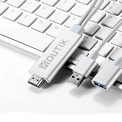 Moutik® Blitz zu HDMI Kabel Adapter USBPTV HDMI 1080P HDTV Projektor Anzeige für iPhone 7 7Plus 6S 6 Plus,für iPad,für Samsung S8 S7 Note 7 Note 6 Silber - 2