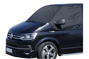 ZAYMDO Car Front Windscreen Cover, Heavy Duty 600D Oxford Fabric Front Screen Window Sunshades Weatherproof Camping Cover 100% Car Blackout Wrap Cover Replacement for V-W T5 T6