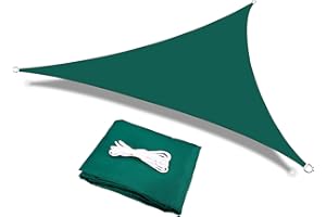 HEYOMART Sonnensegel Dreieck 3 x 3 x 3m Wasserdicht Sonnenschutz inkl Befestigungsseile PES Polyester mit UV Schutz für Garten Terrasse Camping, Grün