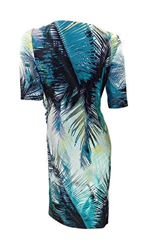 Marks & Spencer Green Palm Print Shift Dress with Blouson Effect top at Front (12)