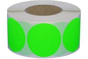 SIMHOA Markierungspunkte/Klebepunkte auf Rolle - Ø 50 mm - Leuchtgrün - 1.000 Stück