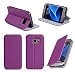 Produktbild Ultra Slim Tasche Leder Style Samsung Galaxy S7 EDGE SM-G935 (LTE / 4G) Hülle lila violett Cover mit Stand - Zubehör Etui Galaxy S7 EDGE Dual SIM Flip Case Schutzhülle (PU Leder, purple ) - Vorbestellen XEPTIO accessoires 2016