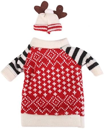 RUIIO Christmas Reindeer Pattern Wine Thermos Bottle Pouch Bag Wrap Cover Christmas Xmas Gift