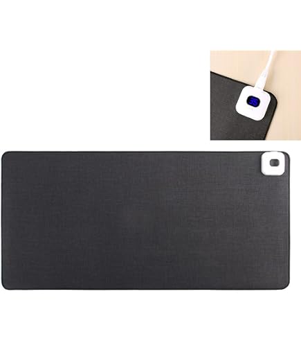 Tapis De Souris Chauffant Intelligent – 5 Niveaux (30-50°C), Arrêt Auto 4h, 80x33 Cm, Cuir Imperméable, Noir