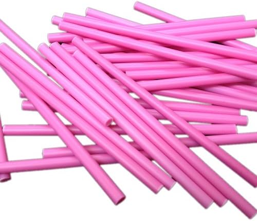 100 114mm (4.5") Pink Plastic Lollipop Sticks for Cake Pops Lollies and Craft Projects