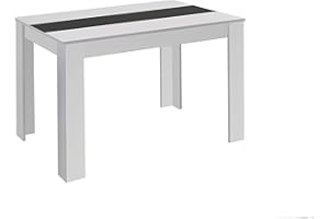 ‎BYLIVING byLIVING Esszimmertisch NORI/matt weiß/Einlegeplatte wendbar in schwarz oder weiß/kompakter Küchentisch/Esstisch 140 cm breit/Tisch 18 mm Dicke Tischplatte / 140 x 80, H 75 cm