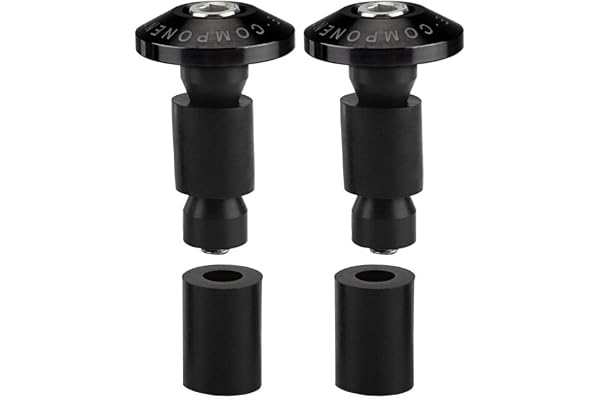 KIMISS 1 paire de bouchons d'extrémité de guidon 22 mm, bouchons en alliage d'aluminium et caoutchouc universel pour la plupart des motos, 2,2 cm, noir