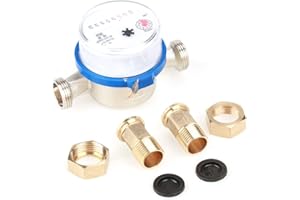 SAMFOXY Compteur d'eau-Samfox 1/2"Compteur d'eau sèche Compteur d'eau Froide Compteur d'eau Froide sèche 1/2"