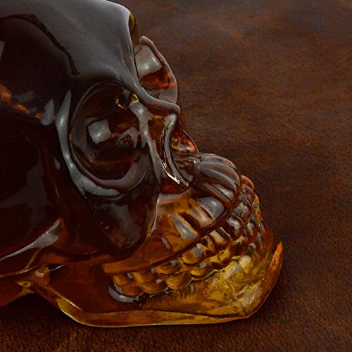 Skull – Flasche (1000 ml) für die Hausbar / Party/ Halloween/ Geschenk im Totenkopfdesign, Vodka -Whiskey – Flasche Kristall – Schädel, Totenkopf, Wein- Dekanter, Schnapsglas, transparent - 9