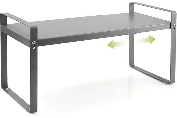Cozary expanderbar kökshylla (37 x 63 cm), kökshyllor för porslin, metallhylla, kökshylla, redskap, mellanmål eller böcker, mer förvaringsutrymme, för kök, diskar, skafferi