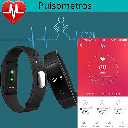 Pulsera inteligente monitor de pulso cardiaco pulsera deporte contador de calorias/monitor de sueño/contador de pasos/reloj