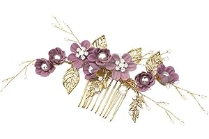 ‎BEAUPRETTY Hochzeit Haar Kamm Strass Clip Kopfschmuck Kristall Braut Haarschmuck (Lila)