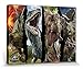 Produktbild 1art1 115432 Jurassic World - Das Gefallene Königreich, Vier Dinosaurier Poster Leinwandbild Auf Keilrahmen 80 x 60 cm
