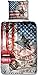 Produktbild Aminata - coole Teenager-Bettwäsche USA Flagge 135x200 cm Baumwolle Amerika-Motiv amerikanische Bettwäsche USA-Motiv Vintage Jungen Mädchen Teen Star Texasstern