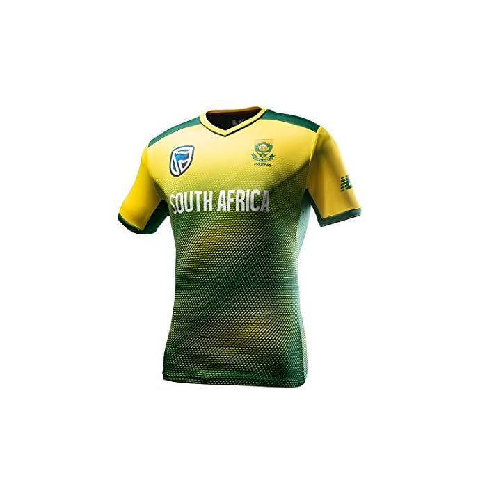 Buy New Balance South Africa T20 Junior Cricket Shirt Green/Yellow