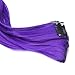 5 Pcs Colored Clip-on In Hair Extensions Straight Wigs Hairpieces 23.6 Inch Long - Blue Violet