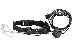 Retevis Walkie Talkie Micrófono de Garganta, 2 Pin Throat Mic Auriculares Compatible con Baofeng UV-5R BF-888S BF-88E RT24 RT27 RT5R RT619 Proster (1 Pieza)