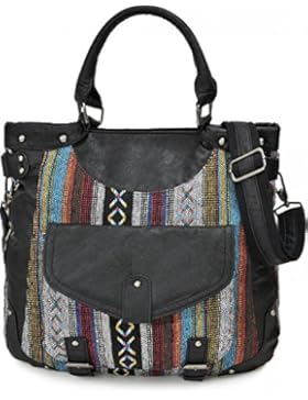 MASQUENADA, Cntmp, Damen Handtaschen, Tote-Bags, Henkeltaschen, Umhängetaschen, Schultertaschen, Inka, DIN-A4,...