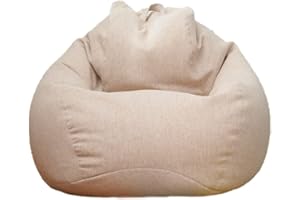 Elinrat Bean Bag – Pouf lavabile – Bean Bag Chair Inflating Furniture Bean Bag Gamer – Cuscino da pavimento morbido e confortevole per adulti e bambini, interni ed esterni, con imbottitura, Cachi