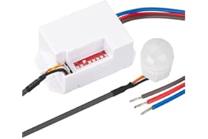 WallMall Rilevatore di Movimento Infrarossi Incasso Controsoffitto con Sensore Crepuscolare per Lampada Aspiratore Ventilatore 220V 800W Angolo 100° Fino A 8 Metri Timer Sensibilita' <10 A 2000Lux