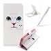 Produktbild iPhone 4S/SE/5S/5 C/6S/6S Plus/Samsung G355/G357/G5308 Wallet Case, Bookstyle PU Leather Flip Cover Case, herzzer Fashion Premium [Colorful Zeichnung] Folio Wallet Case Shell Holster Credit Card Slots Holder Stand Function Magnet Closure Leather Case Protective Shell Phone Case Mobile Cover Protect Skin with Soft TPU Inner + 1 x Handy Rosa Ständer + 1 x Rosa Eingabestift