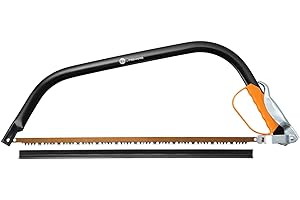 Fiskars Scie à bûches pour bois vert, Lame fixe, Longueur: 70 cm (24"), Protège-lame en plastique inclus, Acier, Noir/Orange, SW31, 1000615