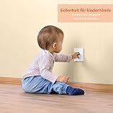 [20 Stück] Kindersicherheit Steckdosenschutz, CANWN Kindersicherung Steckdosen für Babys und Kleinkinder Steckdosensicherung mit Drehmechanik, weiß - 8