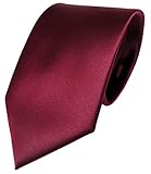 Artikelnummer: 991100759A TigerTie Designer Satin Krawatte rot bordeaux uni Polyester