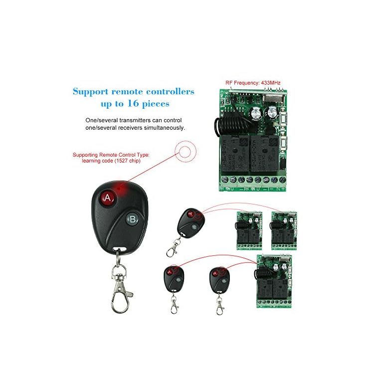 OWSOO Control Remoto Universal Inalámbrico Módulo de Receptor 433Mhz DC