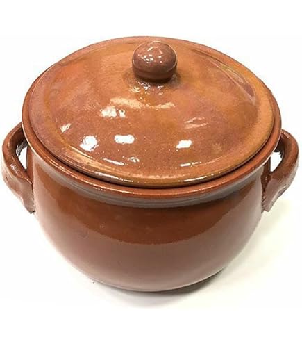 Pentola In Terracotta Per Cottura Colì - 5 Litri, Con Coperchio, Adatta A Fornello E Forno