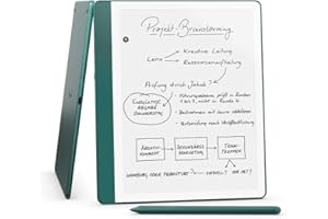Zertifiziert und generalüberholt Amazon Kindle Scribe (64 GB) -Neuartiges Display mit gleichmäßigem Rahmen | Direktes Schreiben in Büchern und Dokumenten | Mit Premium-Eingabestift – Jadegrün Metallic