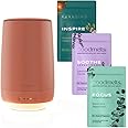 Goodmelts Aura Aromatherapy Terracotta Wax Melting Starter Kit - Ceramic Aroma Diffuser with 1 Warmer & 3 Scented Soy Melts (180+ Hours Scent Time) - Safe, Smoke-Free, Natural Home Fragrance