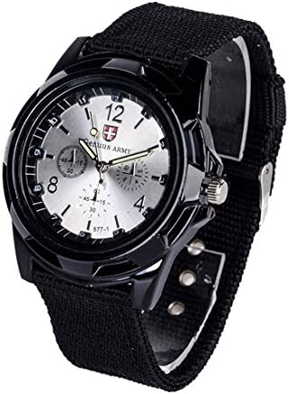 Waterproof Sports Watch ♣Buyby Nylon Braided Men's Watch (Black-02)