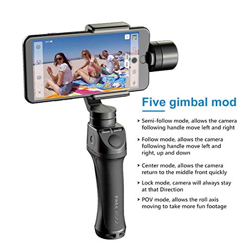 Estabilizador de Mano Freevision VILTA de 3 Ejes para cámaras de teléfonos y acciones, Negro (VILTA-M)