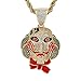 Produktbild BRG315 Männer Hip Hop Halskette Kettensäge Angst Puzzle Maske Puppe Anhänger Halloween Voller Zirkon Modeschmuck, Geeignet Für Mann, Rapper (Silber/Gold),B