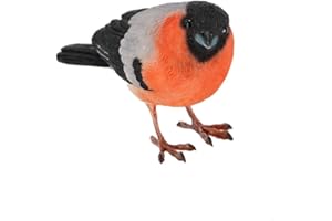 Rivanto® Vogelfigur Gimpel, authentische Tierfigur aus Kunststoff, ca. 8,5 cm, Gartendekoration