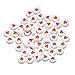 Produktbild Klein 7 mm Acryl Rund Flach Herz Perlen Weiß/Rot 50 Stück
