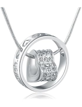 MARENJA-Weihnachtsgeschenke Fashion Halskette Damen-mit Herz Gravur Mama Ich liebe Dich Anhänger Kette-Weiß Vergoldet...