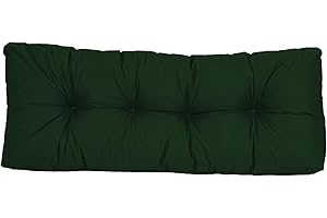 ‎TEXDEKO TexDeko® Garden Rückenkissen 120x40x20/10cm wasserabweisend UV - beständig gesteppt Premium Kissen für Europaletten In- & Outdoor Palettenpolster (Dunkelgrün)