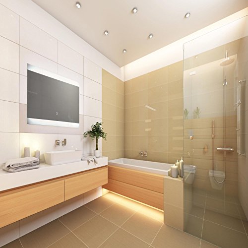 Krollmann Badspiegel Wandspiegel mit LED-Beleuchtung, Touch Sensor und satinierten Lichtflächen, 80 x 40 cm - 2