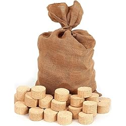 Floranica® briquette hautement compressée en Sac de Jute, briquettes de conifères, Ronde/sans Trou, idéale pour poêles en faïence, cheminées, Fours, poêles, barbecues ou Autres, Quantité:2 x 12.5 kg