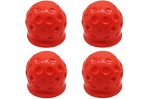 JNNJ 4 Pezzi Tappo Gancio Traino Rimorchio Copertura a Sfera, Copri Palla Gancio Auto, Plastica Tappo di Protezione Gancio Traino Rimorchio, per Camion Collettori Semirimorchi Autovetture(Rosso)