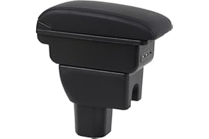 OYHCM Bracciolo Centrale per Suzuki Ignis, Doppio Scomparto, Pelle Nera, Facile da Installare, Accessorio Auto Personalizzato