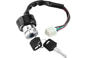 KIMISS Ignition Key Switch, Motorcycle Engine Start Waterproof Motorbike Ignition Switch 6-Wire in 9 pin Plug, Car Motorcycle start Ignition switch, for Off-road Motorbike ATV Dirt