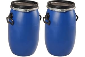 Multitanks Lot de 2 fûts de 30L PEHD à ouverture totale pour produits chimiques et alimentaires