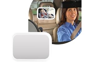 ILULALA Baby Car Mirror With Light - 360° Adjustable Rear Facing Seat Mirror, Voice Control Safety, Wide Crystal Clear View, Shatterproof, Fully Assembled