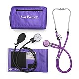 LotFancy Aneroid Sphygmomanometer Professional with Dual Head Stethoscope, Manual Blood Pressure Monitor for Upper Arm Adult Size Cuff (25.4-40.5cm), Zipper Case Included, CE Certification
