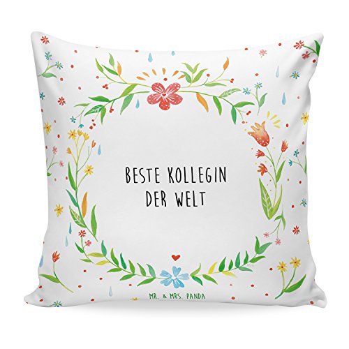 Mr. & Mrs. Panda Kissen 40x40 Beste Kollegin der Welt - Arbeitskollegin, Kollegin, Freundin, Büro, Abschiedsgeschenk, Ruhestand, Arbeit, Mitarbeiterin, Berufsgenossin, Beruf, Dankeschön Geschenk Geschenkidee Danke Dankeschön Anhänger Bedanken Geburtstag Weihnachten Jubiläum Schenken Liebe Danke Liebesgeschenk