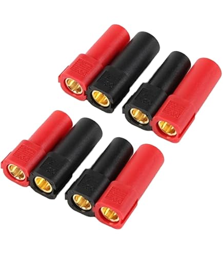 Amass Connettori RC Per Batterie Lipo - 2 Coppie XT150 Maschio/Femmina Nero + 2 Coppie AS150 Rosso